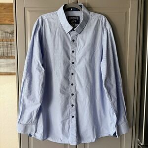 Grateful Dead x Section 119 Mens Blue Gingham Button Up LS Shirt, Blue, 3XL